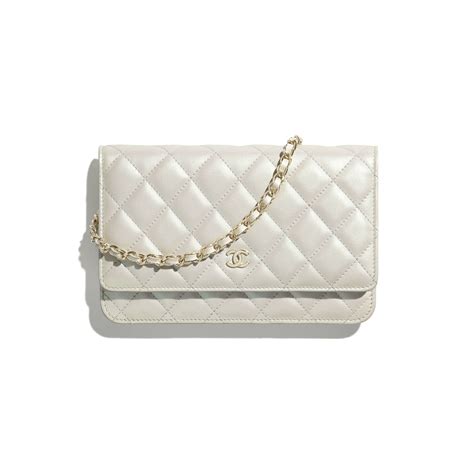 wallet on chain chanel white|Chanel wallet on chain classic.